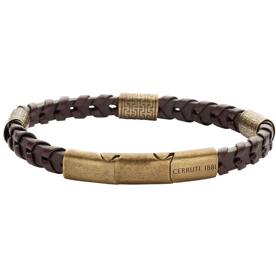 CERRUTI 1881 限量2折 经典不锈钢皮革手环 全新专柜展示品 - 手链/手环 - 其他金属 
