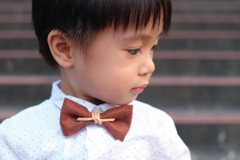 煲呔 Bowtie 领结 领带 伴郎礼 皮革 复古风 毛毡布 - 领带/领带夹 - 其他材质 橘色