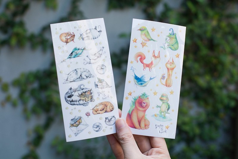 Duga&Hook 奇幻生物和虎克贴纸套组 一套两张组合 - 贴纸 - 纸 