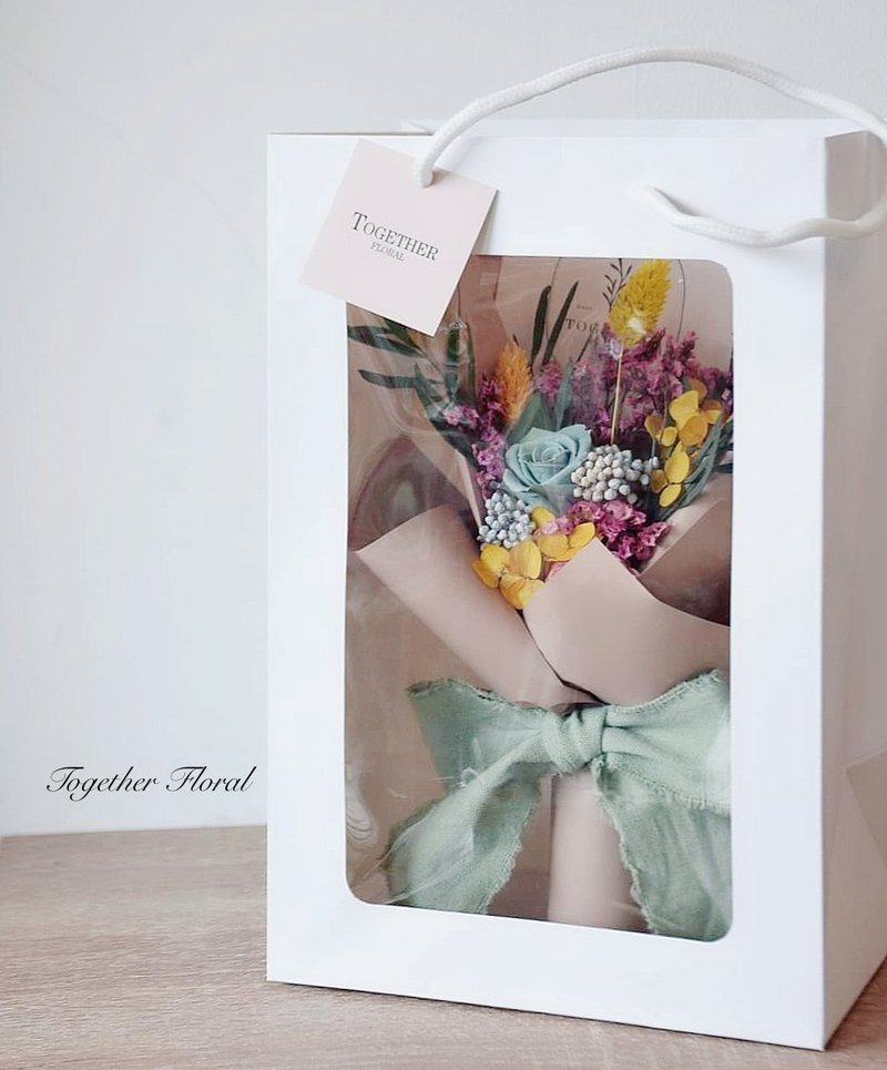 粉色系永生花不凋干燥花束 - 干燥花/捧花 - 植物．花 