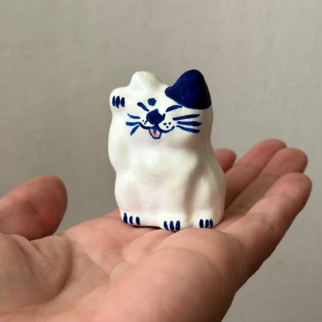 迷你张子招财猫 黑鼻子猫 - 玩偶/公仔 - 纸 多色