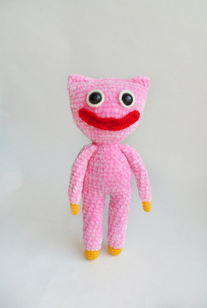 Kisi Misi 钩针毛绒玩具 毛绒填充娃娃 Kissi Missi Huggy Wuggy - 玩具/玩偶 - 绣线 粉红色