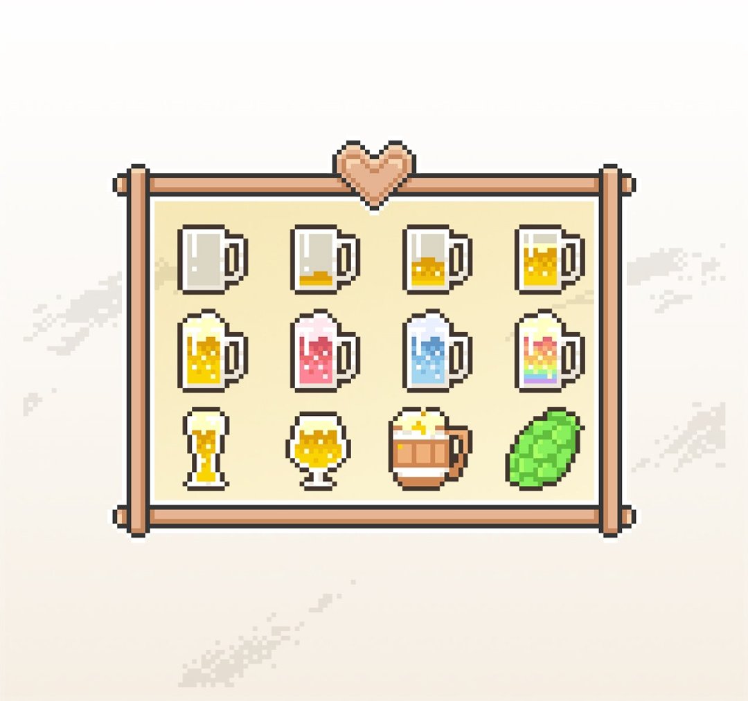Twitch小奇点及订阅者徽章/忠诚徽章套图/像素风/啤酒杯及饮料 - Logo 设计/图案设计 - 其他材质 