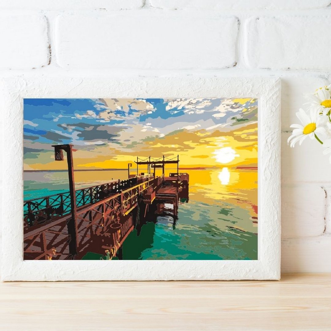 沙巴夕阳 创意数字油画 【风景画】 - 插画/绘画/写字 - 其他材质 