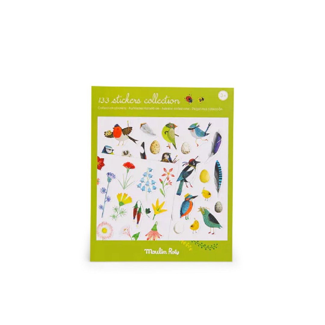 法国 Moulin Roty 植物学家-美丽鸟禽贴纸(133张) - 玩具/玩偶 - 塑料 多色