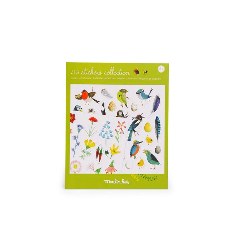 法国 Moulin Roty 植物学家-美丽鸟禽贴纸(133张) - 玩具/玩偶 - 塑料 多色