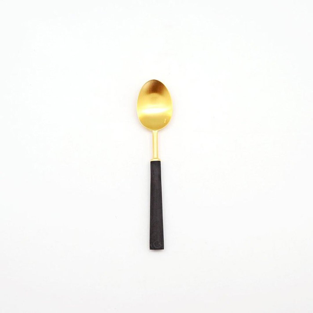 葡萄牙 Cutipol  EBONY  黑金13.7CM咖啡匙 - 餐刀/叉/匙组合 - 不锈钢 金色