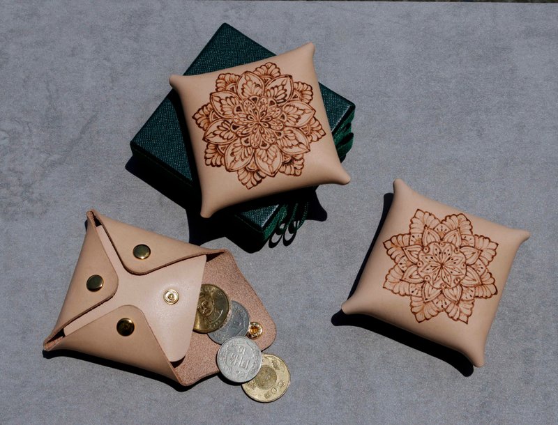 毕业季【皮革课程】文化币|台南皮革手作|四方纳财钱包|零钱包|烧 - 皮件 - 真皮 