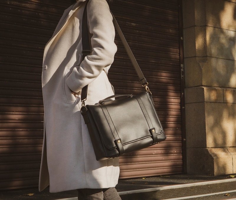 保证不脱皮-一年保固-台湾制作-纯素皮革-最佳事务包-黑 - 电脑包 - 乳胶 黑色