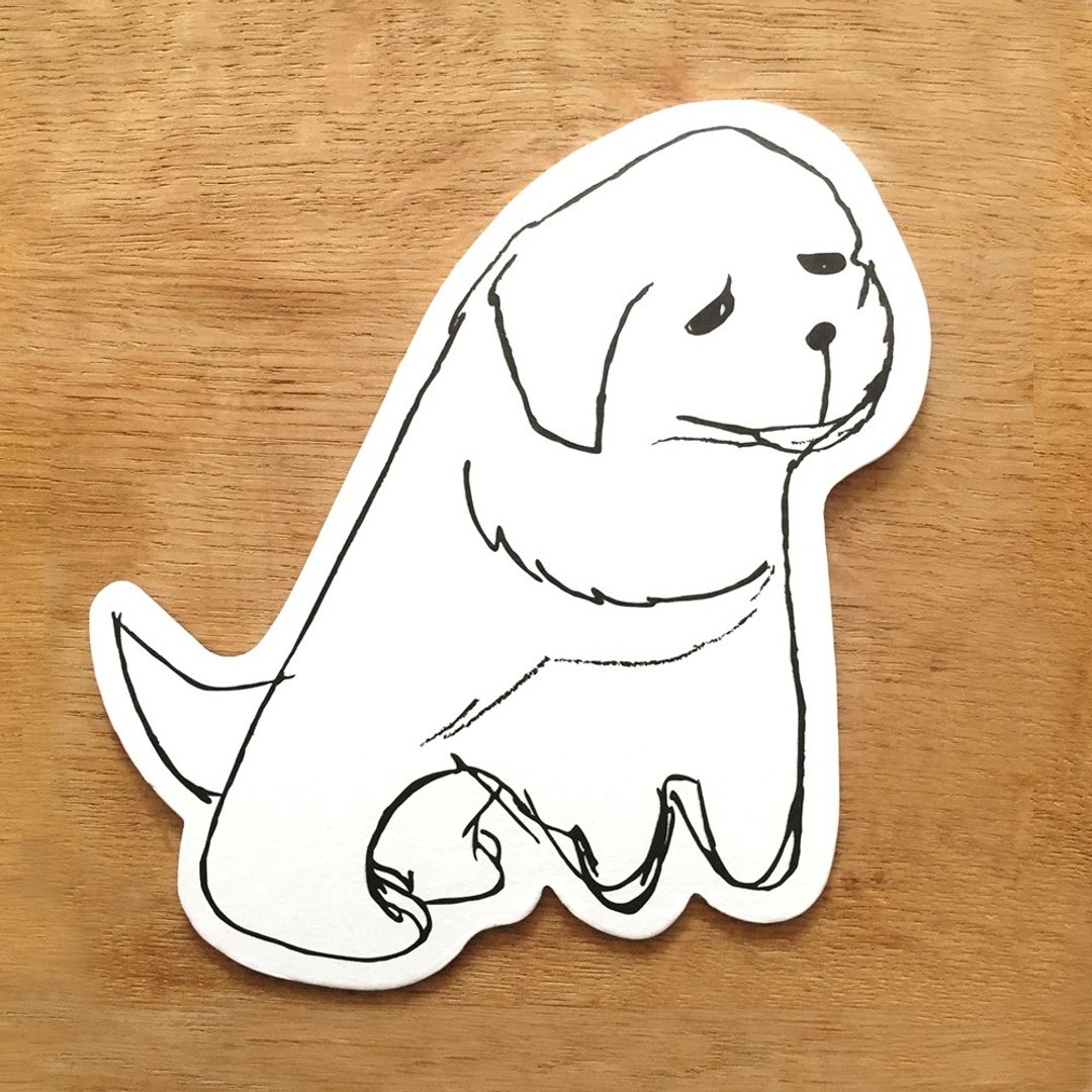 我是宝狗狗杯垫明信片(黄金猎犬) - 卡片/明信片 - 纸 白色