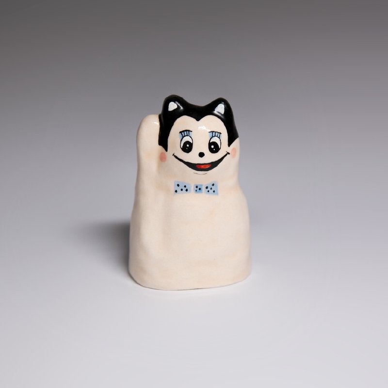 街头开运招财猫-花莲Mickey喵 - 摆饰 - 陶 白色