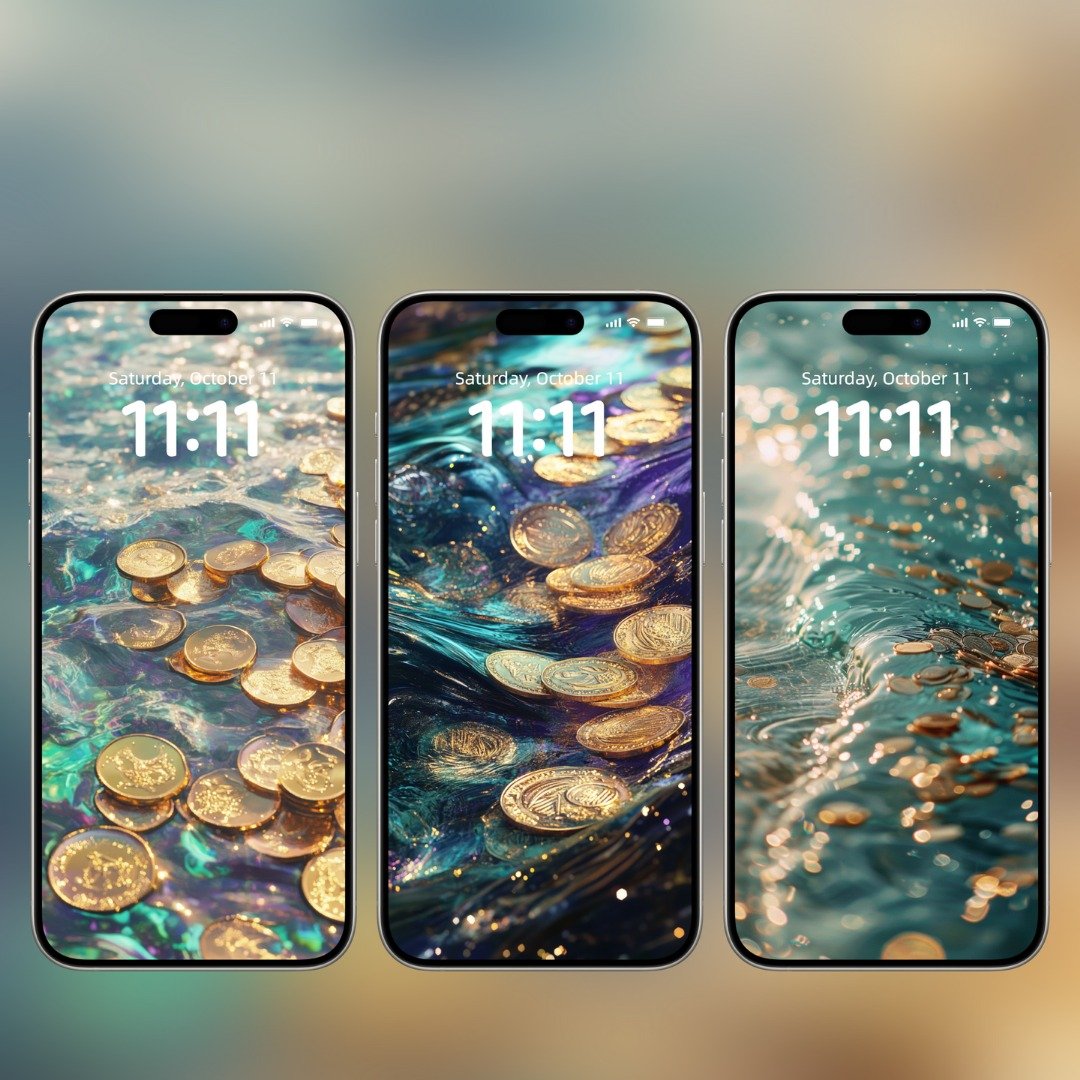 能量壁纸系列 |手机壁纸| 流水生金 能量手机壁纸W0005 - 电子手绘真人画像/绘画/插画 - 其他材质 