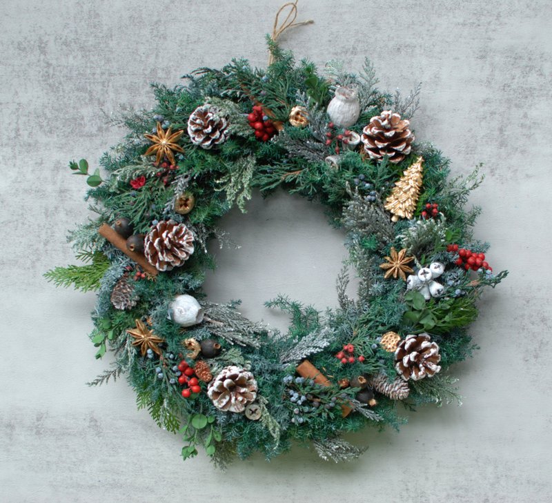 永生雪松圣诞花圈 - 干燥花/捧花 - 植物．花 