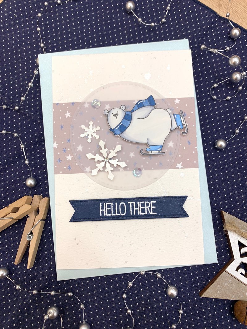 可爱北极熊心意卡片_Hello there - 卡片/明信片 - 纸 白色