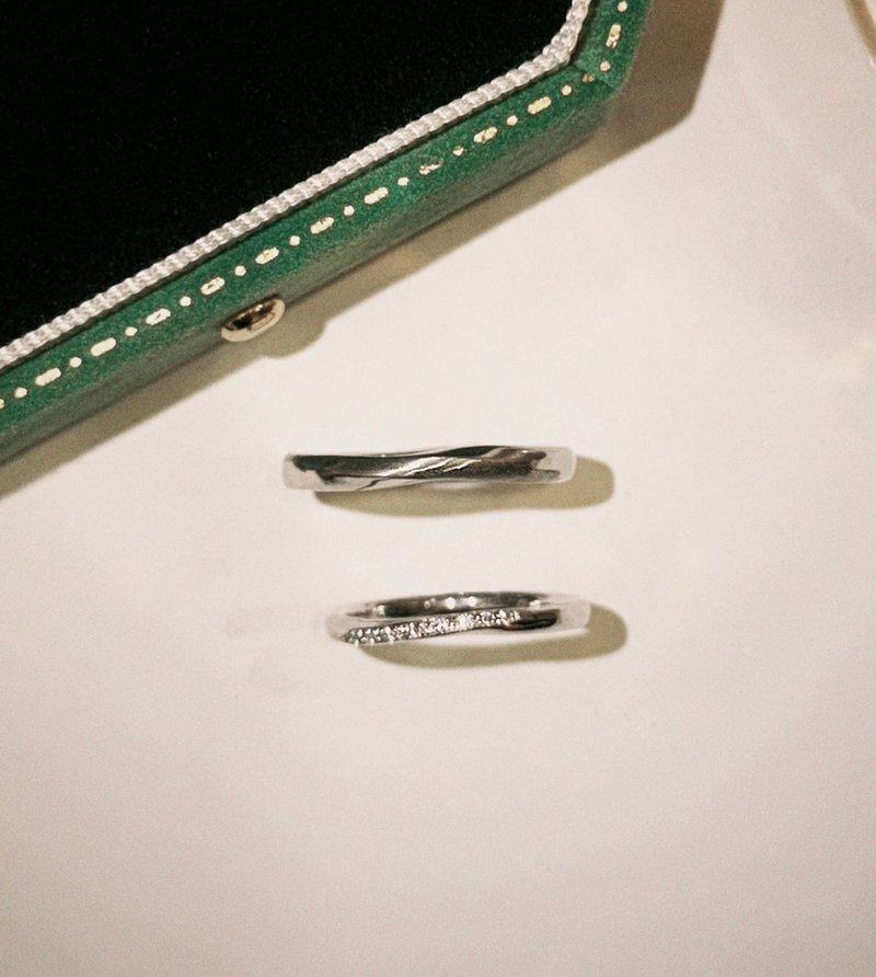 【婚戒订制】铂金系列 -扭转 2mm女戒 - 戒指 - 贵金属 透明