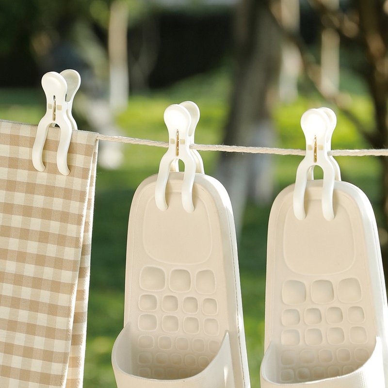 日本霜山 日本制抗UV无痕防风止滑晒衣夹-24入 - 衣架/挂勾 - 塑料 白色