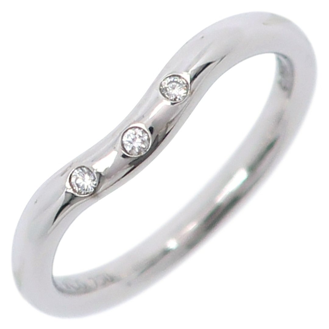 [日本直送] Tiffany & Co. 弧形戒指，尺寸 6.5，3P 钻石，Elsa Peretti，K18WG，约 2.9 克，女士 [二手] - 戒指 - 贵金属 银色