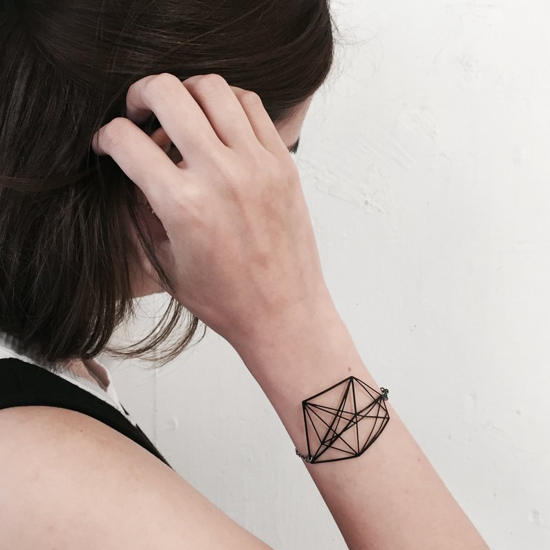 钻石切面手链 ∎ FacetDiamond bracelet ∎ Illusion collection ∎ - 手链/手环 - 其他金属 黑色