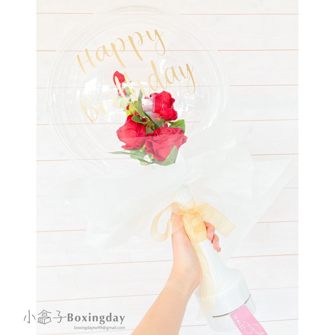 气球花束抽钞票款(花束款)/母亲节礼物/生日礼/情人节/白色情人节 - 干燥花/捧花 - 其他材质 白色