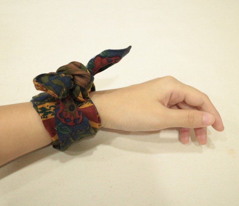 JOJA│台湾老棉布手工 长巾/领巾/发带/手带 - 领带/领带夹 - 棉．麻 咖啡色