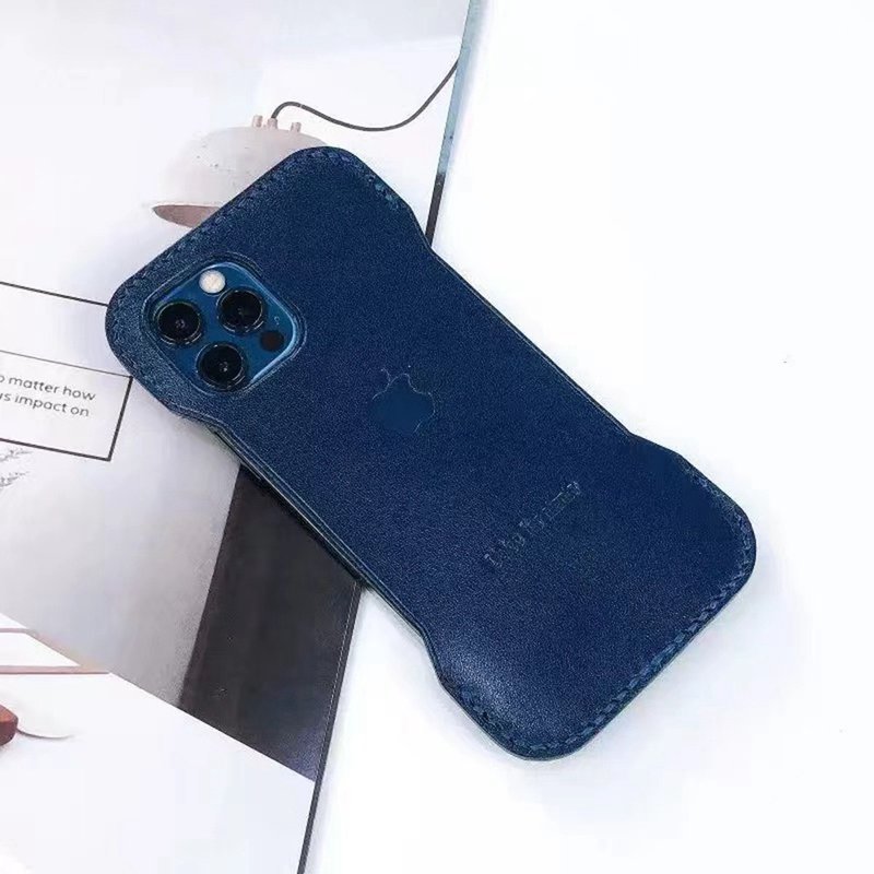 【母親節禮物】iPhone 半包真皮防摔手机壳 - 手机壳/手机套 - 真皮 黑色