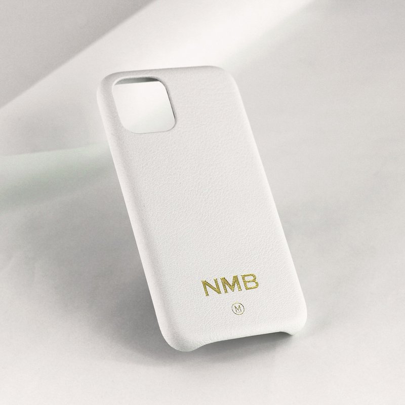 定制化礼物手造真皮革防摔马卡龙香草白色iPhone 13手机壳 - 手机壳/手机套 - 真皮 白色