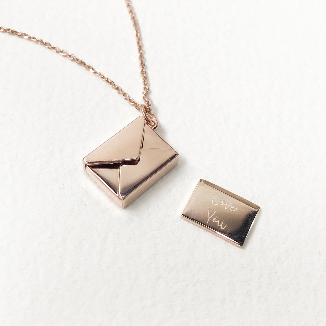 预购 Letter 信封项链 | Personalize Gift 定制 |5-6星期出货 - 项链 - 其他金属 银色