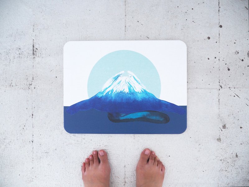 圭藻土地垫/浴室垫/富士山/猫/硅藻土/乔迁礼/搬家礼/台湾制 - 地垫/地毯 - 其他材质 蓝色