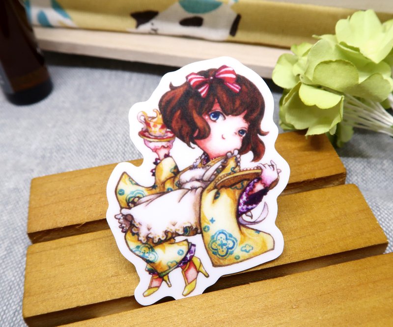 【Pin】大正时期女仆 - 防水雾面贴纸 - 贴纸 - 纸 黄色