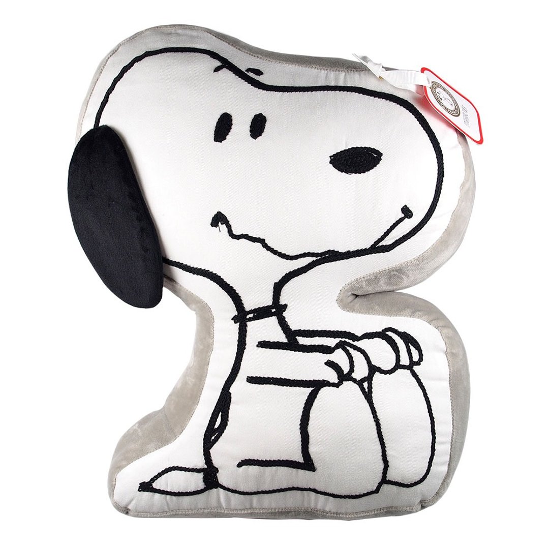 Snoopy抱枕- 坐着等等【Hallmark-Peanuts 史努比礼品】 - 玩偶/公仔 - 聚酯纤维 银色