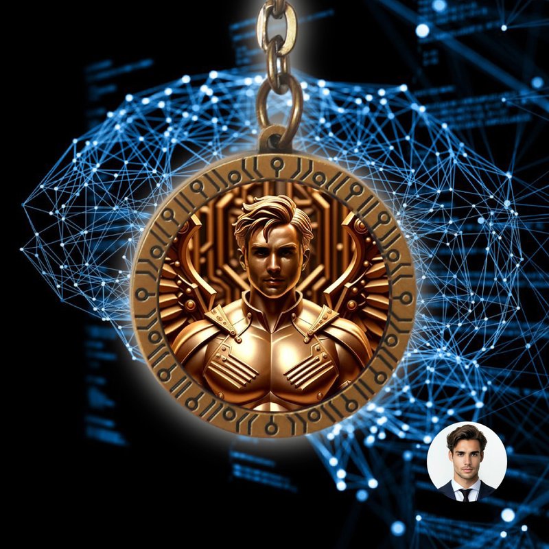 【定制】OneMe似颜绘金属吊饰钥匙圈~金属未来风 - 钥匙链/钥匙包 - 其他金属 