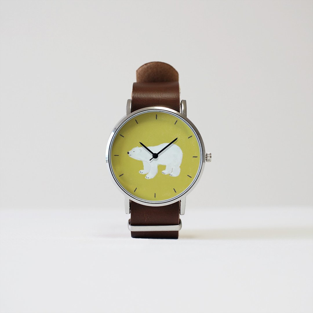 Polar bear watch yellow - 女表 - 其他金属 黄色