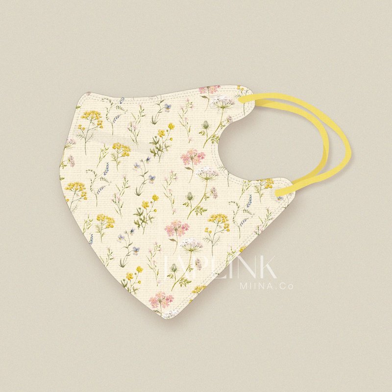 【标准】JAPLINK HEPA 高科技水驻极 立体医疗口罩-秋日碎花 - 口罩 - 聚酯纤维 黄色