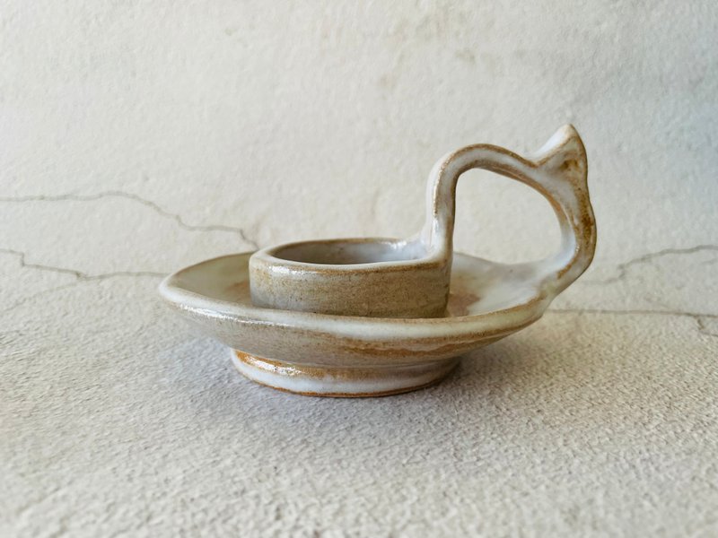 手持烛台 - 幻雪 - 蜡烛/烛台 - 陶 卡其色