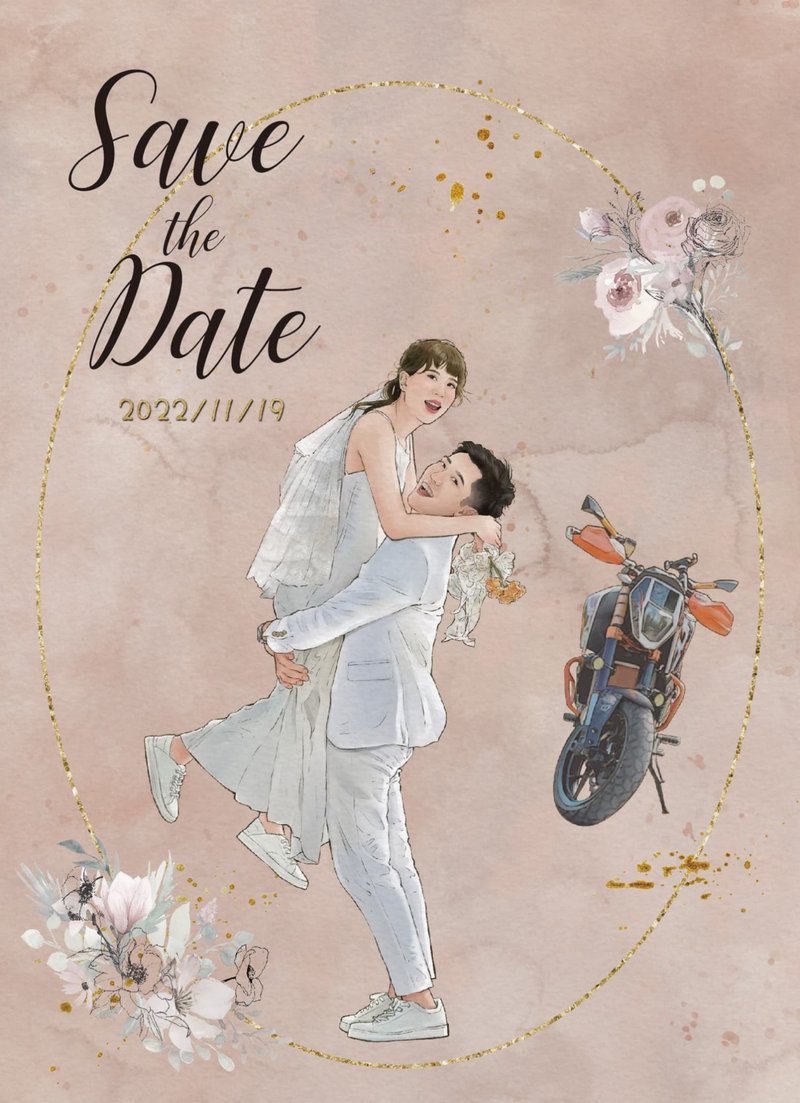 定制化电子图档*微水彩风人物肖像/似颜绘/婚礼订制/生日礼物 - 电子手绘真人画像/绘画/插画 - 其他材质 