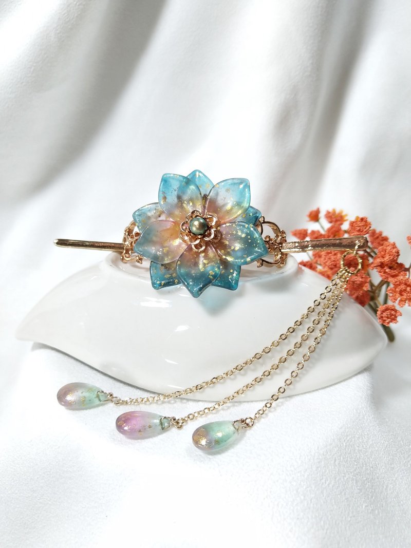 古风琉璃系列【微风绿语】发冠 流苏款式 - 发饰 - 琉璃 多色