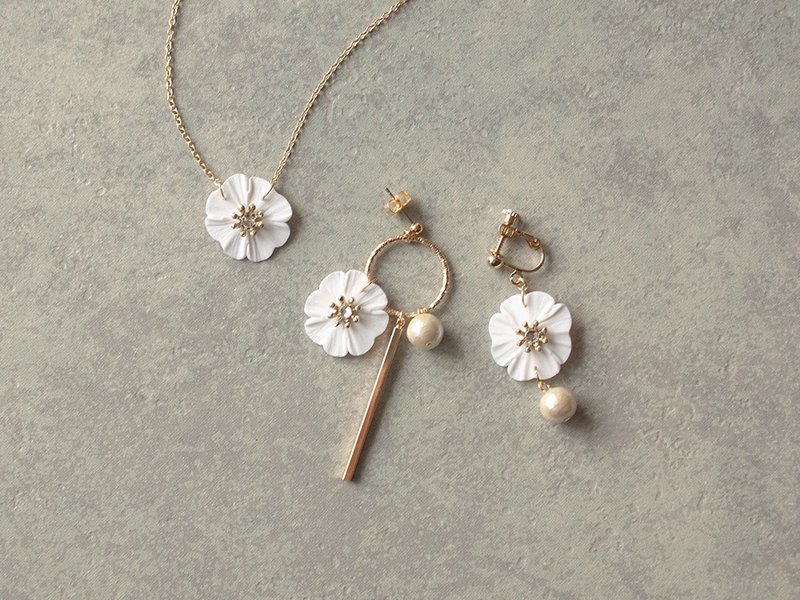 Goody Bag - 花朵耳环项链 套组 - 其他 - 粘土 多色