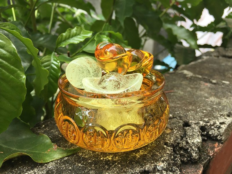 水晶玻璃 招财聚宝盆 发财 聚财 - 摆饰 - 玻璃 