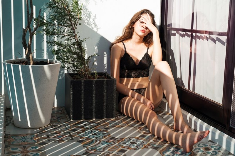 【SNT】】米若雅长版内衣/黑-Minoa Longline Bralette/BLACK - 女士内衣裤 - 聚酯纤维 黑色