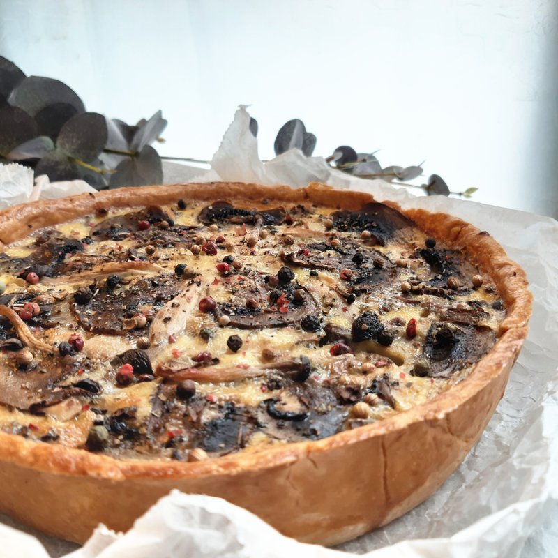 义式野菇鸡肉咸派-6寸 - 咸派/甜派 - 新鲜食材 咖啡色