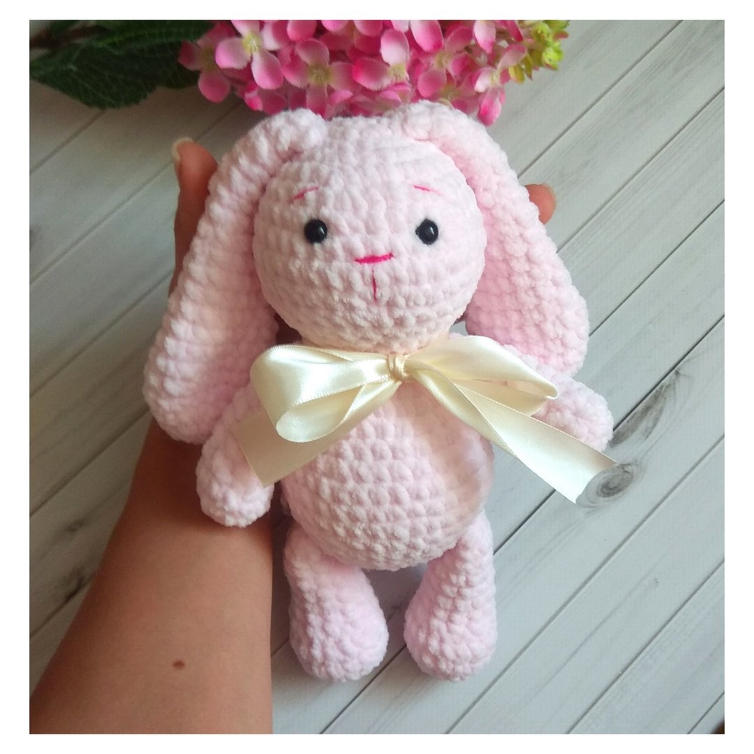 Plush stuffed rabbit toy, soft toy bunny, gift toy bunny - 玩具/玩偶 - 棉 粉红色