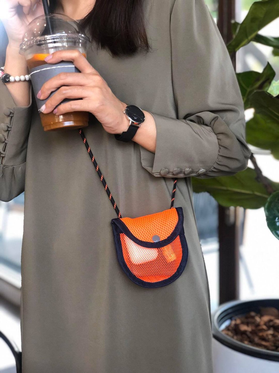 Mini Orange Eve Pocket Bag / Sling Bag / Light Weight - 侧背包/斜挎包 - 尼龙 橘色
