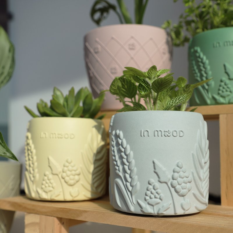 【In mood 一亩田】田园生活水泥盆器 10色水泥质感 - 植栽/盆栽 - 水泥 