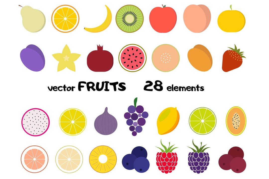 Summer Fruits SVG, PNG sublimation, apple, pear - 插画/绘画/写字 - 其他材质 多色