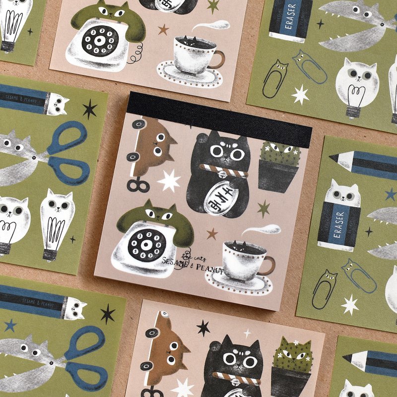 到处都是猫便条纸 - 便条纸/标签贴 - 纸 多色