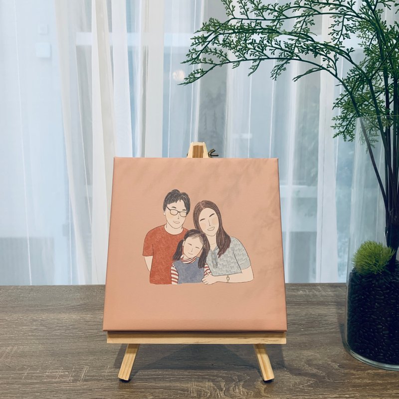 【加购】定制化似颜绘无框画/人像画(附小画架/也可挂墙壁) - 订制画像 - 防水材质 