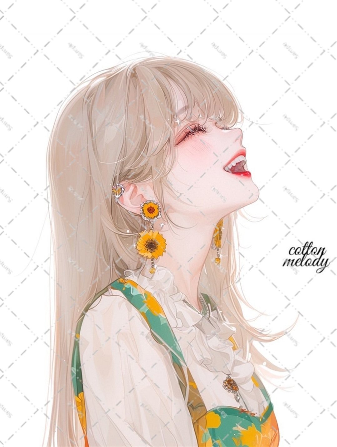 original sticker no.6162 人物贴纸 原创贴纸 人像贴纸 女孩贴纸 原创人物贴纸 - 贴纸 - 纸 