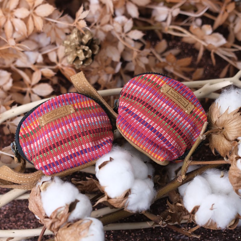 【皮革momo零钱包】皮革元素增添时尚感 小零钱包 - 零钱包 - 棉．麻 