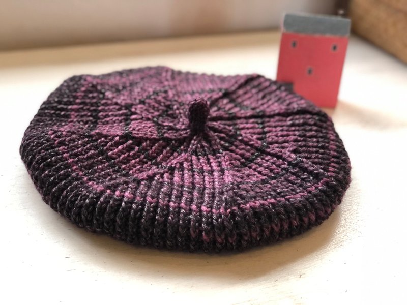 八角。紫紫黑蓓蕾帽 - 帽子 - 羊毛 紫色