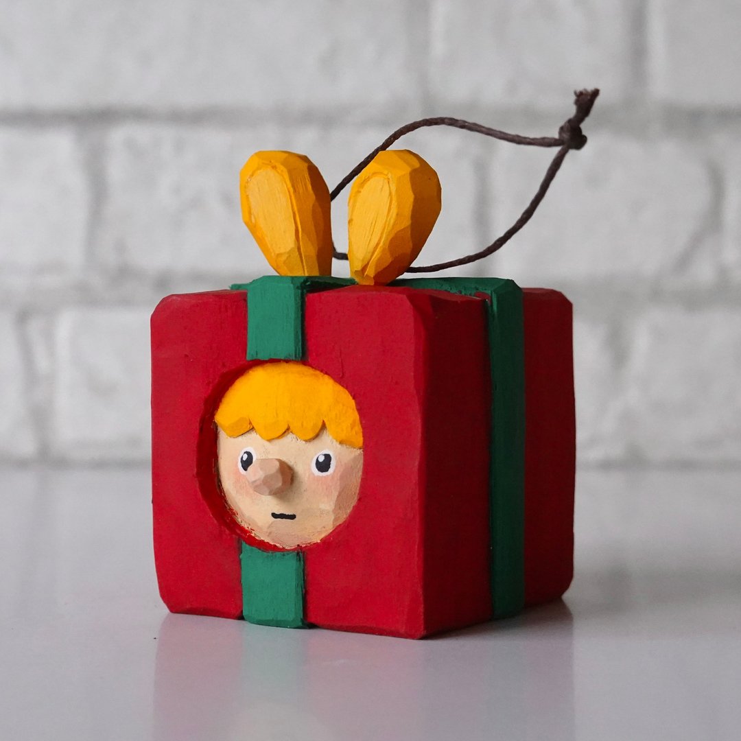 Gift box Christmas Ornaments - 植栽/盆栽 - 木头 红色